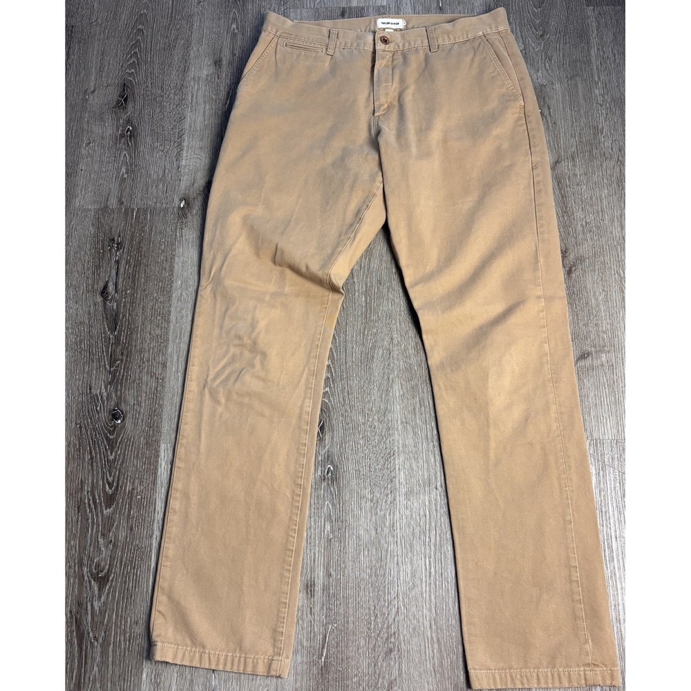 Taylor Stitch Foundation Pants Mens 36x34 Democratic Fit Beige Khaki Straight